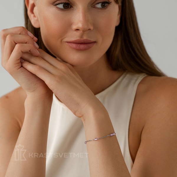 Браслет из серебра с аметистом